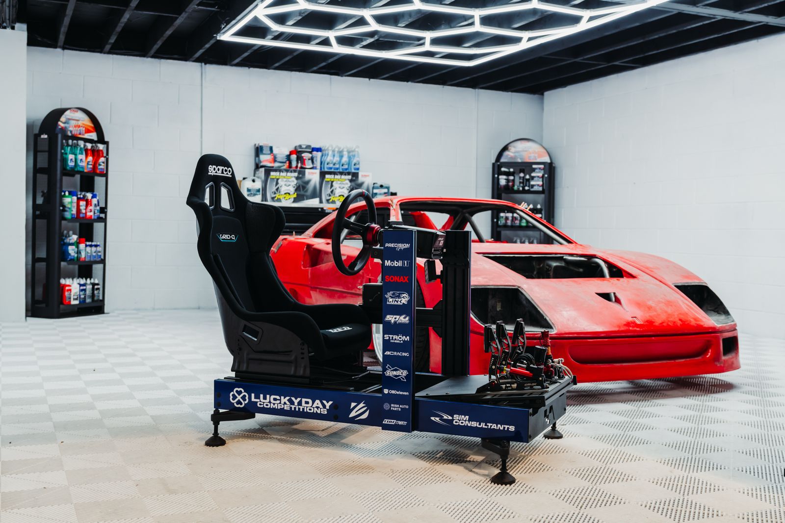Branded simulator rig at an event