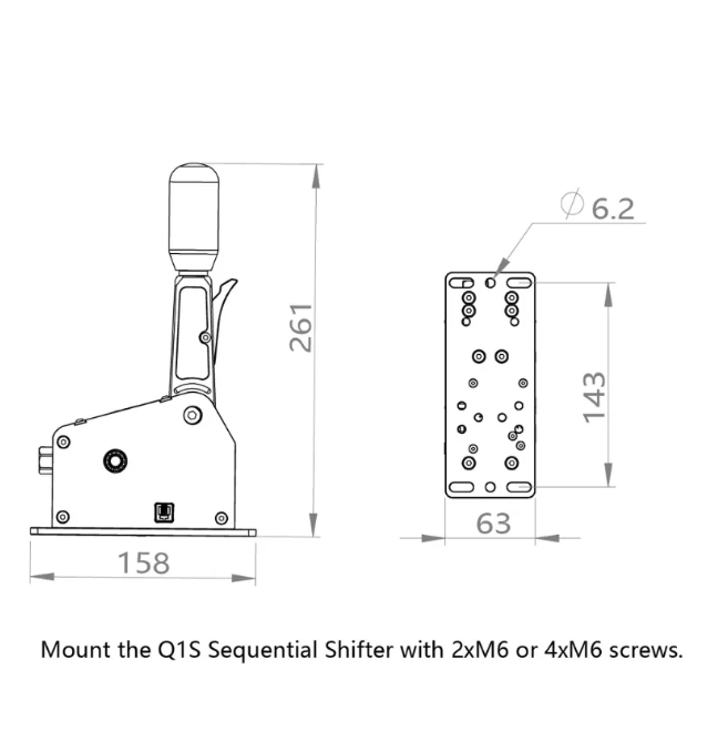 Simagic Q1S Sequential Shifter - Screenless