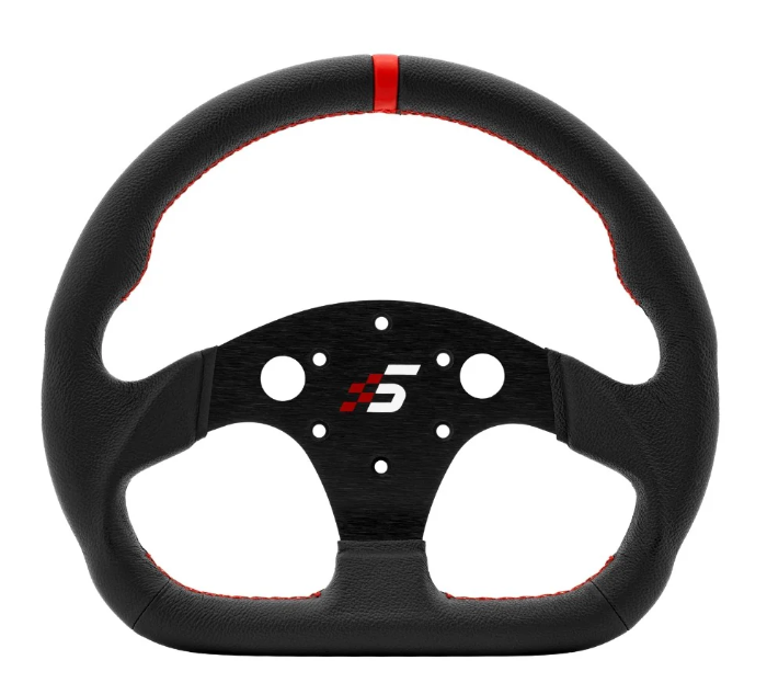 Simagic Wheel Rim - D Shape - Leather - Front Hole Cutouts - P-325D(K) (Leather)